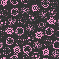 Fototapeta premium Seamless pattern with hand drawn circle shapes