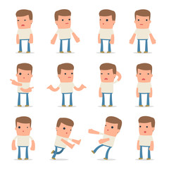 Set of Confused and Sad Character Customer in ignorance poses