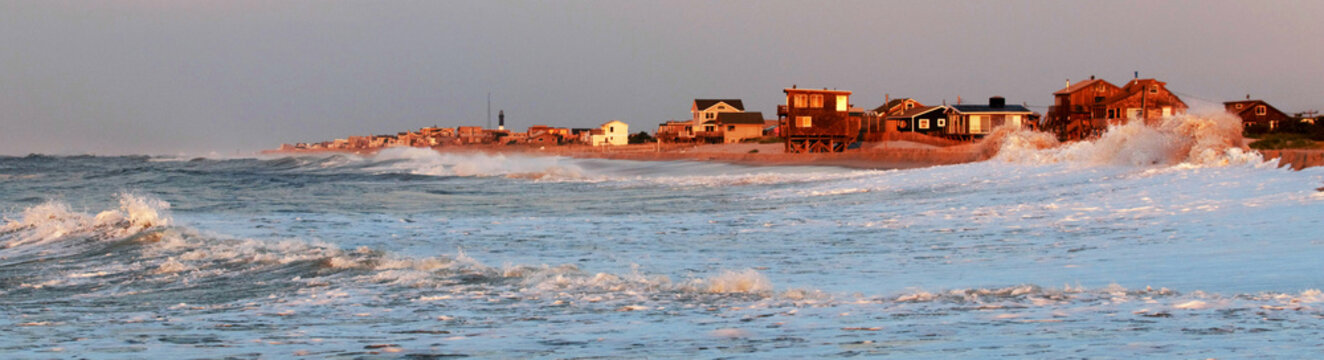 Long Islands coast being battered by waves