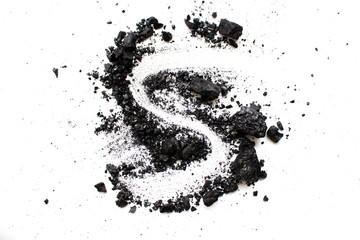 charcoal isolated on white background