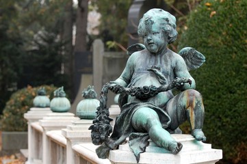 Statue of an angel at cemetery