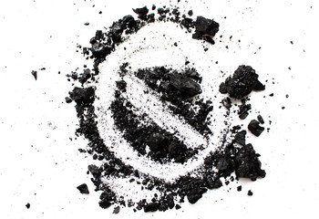 charcoal isolated on white background