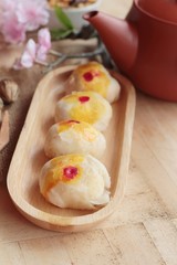 Festival moon cake - Chinese cake and tea.