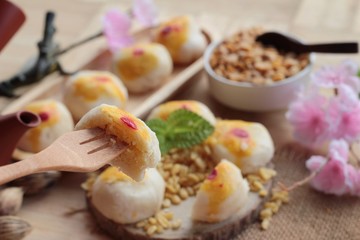 Festival moon cake - Chinese cake and tea.