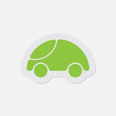 simple green icon - cute rounded car