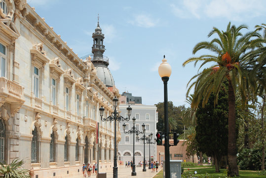 Boulevard at Heroes Square (Plaza Heroes de Cavite). Cartagena, Spain