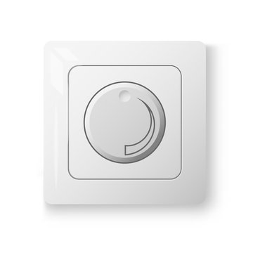 White dimmer power switch