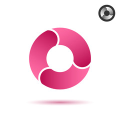 Round pink segmented circle