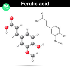 Ferulic acid chemical molecule