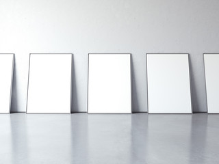 White blank picture frames. 3d rendering