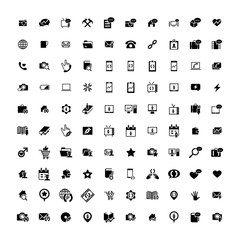 Fototapeta na wymiar Set of 100 Universal Icons. Business, internet, web design.