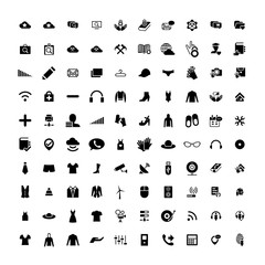 Set of 100 Universal Icons. Business, internet, web design.