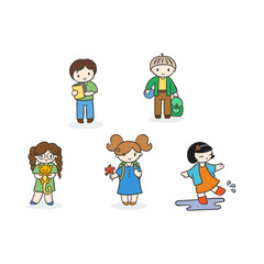 Set of cute doodle children.