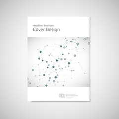 Brochure cover template for connect, network, healthcare, science and technology