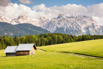 Karwendel mountains in the alps of Bavaria