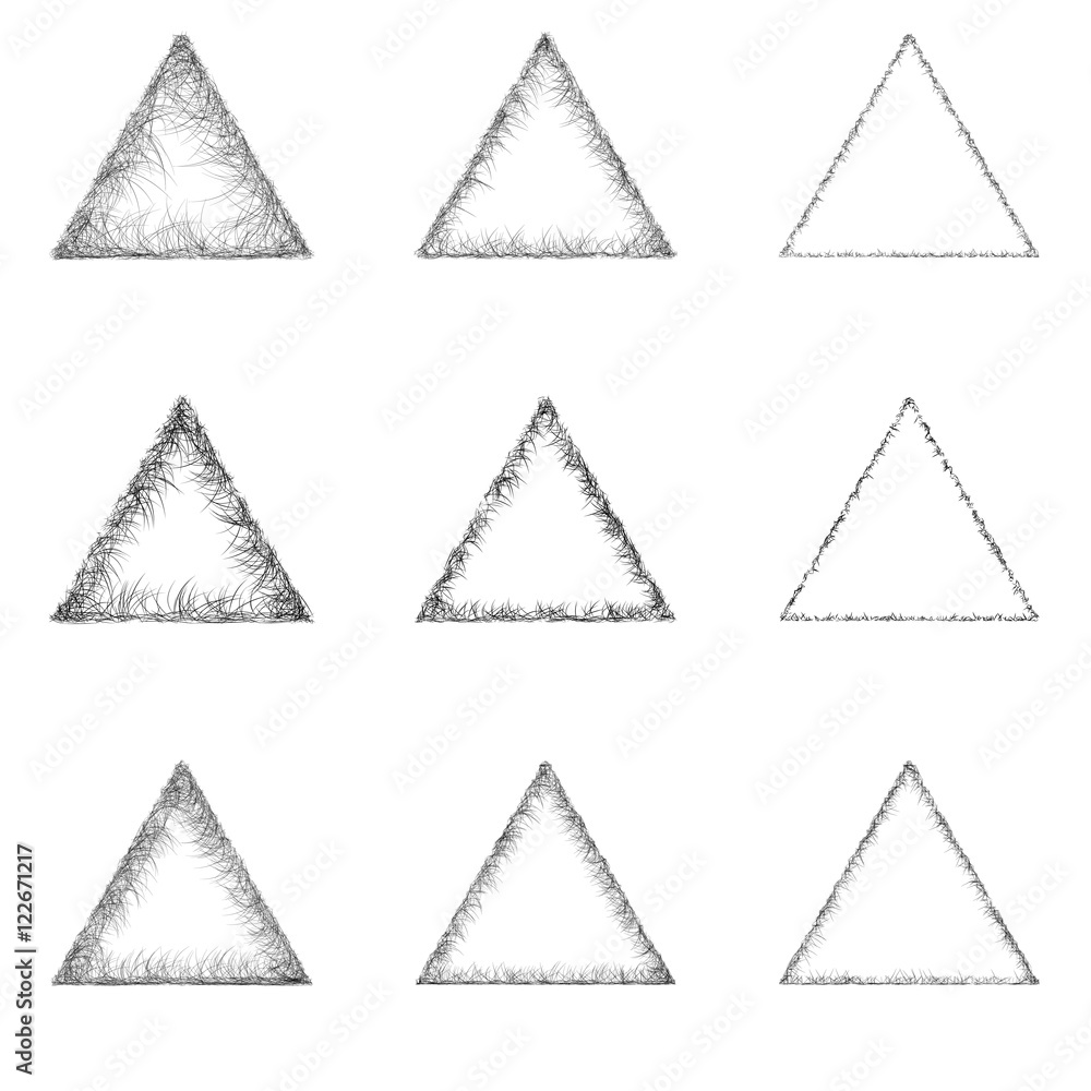 Poster sketch triangle design element set