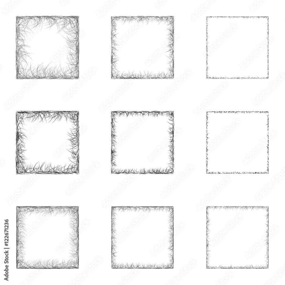Poster sketch square design element set