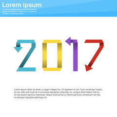 New 2017 Year Business Banner With Copy Space Flat Vector Illustration