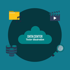 flat design data center related icons image vector illustration