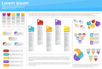 Graphic Set Finance Infographic Icon Business Concept Flat Vector Illustration