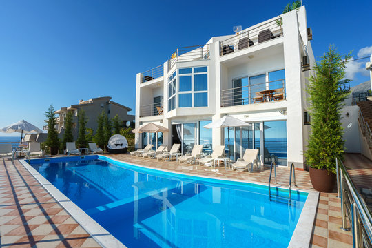 Swimming pool in a private luxury villa