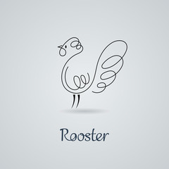 Rooster, cock, chicken vector illustration.