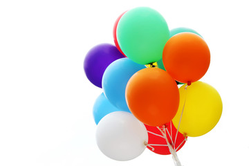 Colorful balloons isolated on a white