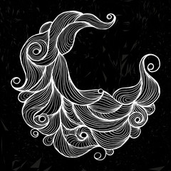 Ink doodle water or hair waves.