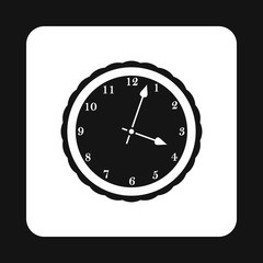 Round mechanical watch icon in simple style isolated on white background. Time symbol