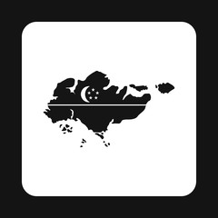 Map of Singapore icon in simple style isolated on white background. State symbol
