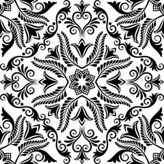 silhouette of  vintage seamless pattern 