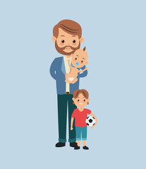 flat design traditional family image vector illustration