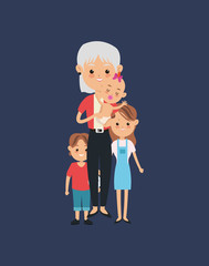 flat design traditional family image vector illustration