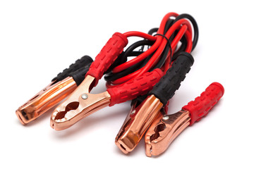 Red and black car battery bumper cable