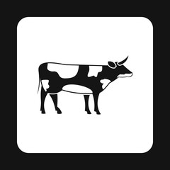 Cow icon in simple style isolated on white background. Animal symbol