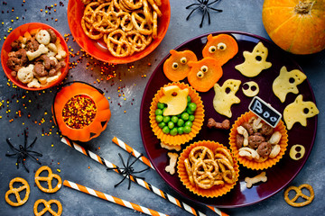 Traditional snack for Halloween, healthy and delicious party snack