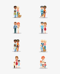 flat design traditional family image vector illustration
