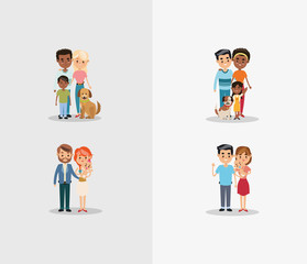 flat design traditional family image vector illustration