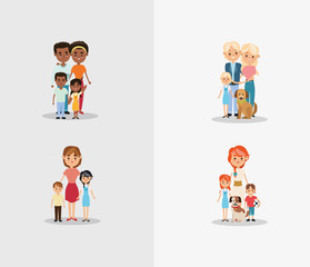 flat design traditional family image vector illustration