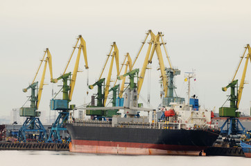 Fototapeta premium Work at the seaport.