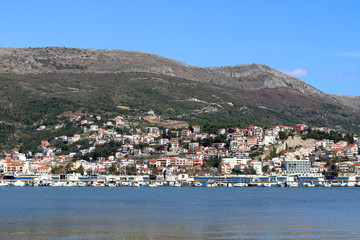 Fototapeta na wymiar Small coastal town Podstrana, in Croatia.