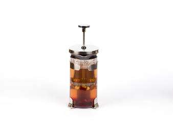 different colors on a white background isolated herbal teas