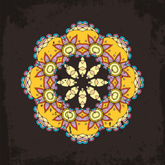 Vector mandala. Mehndi lace tattoo. Oriental weave.