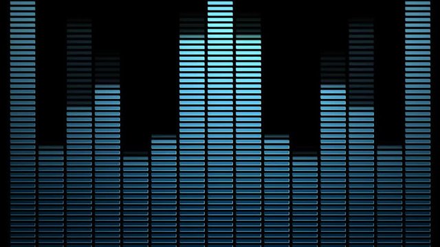 Thin Blue VU meters with light effect.
