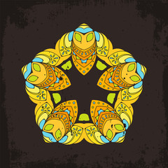 Vector mandala. Mehndi lace tattoo. Oriental weave.