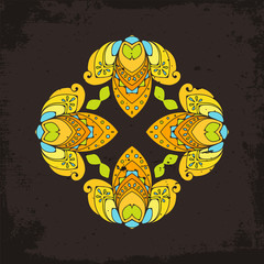 Vector mandala. Mehndi lace tattoo. Oriental weave.