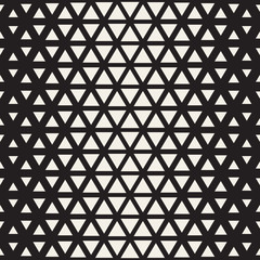 Vector Seamless Black And White Triangle Halgtone Grid Geometric Pattern
