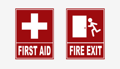 set of safety signs