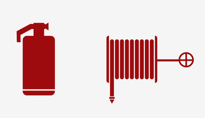 extinguisher icon. vector graphic. industrial security design. - obrazy, fototapety, plakaty