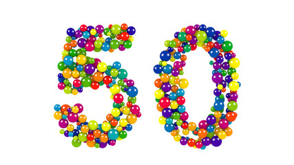 Colorful dynamic number 50 for a golden jubilee